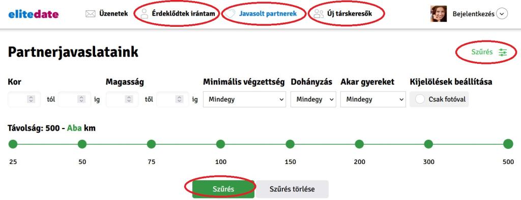 Hol tudom beállítani a szűrőket?